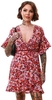 Ax Paris Red Floral Wrap Frill Dress