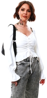Ax Paris White Milkmaid Crop Top