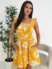 Ax Paris Yellow Floral Printed Frill Strap Dress