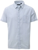 Baby Blue Seersucker Pattern Short Sleeve Button Shirt