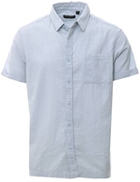 Baby Blue Seersucker Pattern Short Sleeve Button Shirt