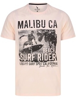 Barely Pink Surf Rider Motif Cotton Jersey T-Shirt