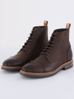Base London Brown Dudley Tumble Toe Cap Boots
