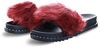 Burgundy / Black Faux Fur Slider