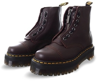 Burgundy Milled Nappa Sinclair Leather Platform Boots