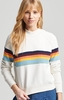 Buttercream Vintage Cali Stripe Cropped Crew Sweatshirt