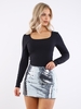 Daisy Street Black/Silver Silver Sequin Mini Skirt