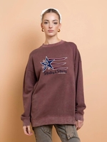 Daisy Street Burgundy States+stars Sweat