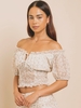 Daisy Street Cream Floral Puff Sleeve Co-Ord Crop Top