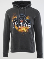Dv8 Charcoal Acid Wash Chaos Printed Overhead Hoody
