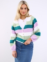 Dv8 Colour Block Stripe Knit Cardigan