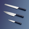 Ciarra Beyond Trio Knife Set with Gift Box,  with Chef Knife,  Serrated Bread Knife and Utility Paring Knife,  High Carbon Stainless Steel with Ergonomic Handle Dark Blue