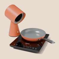 Cooking Essential Bundle 3 Pcs, Induction Hob & Fry Pan & Kitchen Hood
