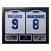 Alan Shearer & Paul "Gazza" Gascoigne double signed framed shirt display