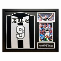 Alan Shearer signed Newcastle United official retro shirt.