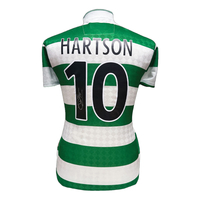 John Hartson signed Celtic retro shirt