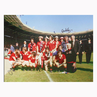 Manchester United 1977 FA Cup Winners photo signed by 5