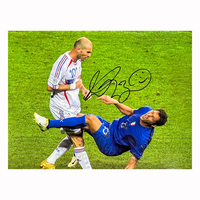 Marco Materazzi signed "Zidane headbutt" photo