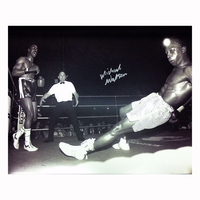 Michael Watson signed 16x12 photo vs Benn