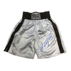 Muhammad Ali & Joe Frazier dual signed boxing trunks