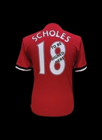 Paul Scholes dedicated & signed Manchester United shirt - Framed + £95.00