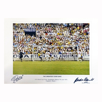 Pele & Gordon Banks dual signed "The Save" photo
