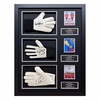 Peter Schmeichel,  Alex Stepney & Edwin Van Der Sar triple signed glove display