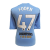 Phil Foden signed 4 In A Row Manchester City 2023/24 home shirt