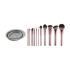 MissLady - Collapsible Make Up Brush Cleansing Pot - 1pc - Random Color X MissLady - Set Of 12 Make Up Brushes - 1set/12pcs - Grape