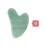 MissLady - Scraping Board Gua Sha Massage Tool (Heart-shaped) (2ea) Set - Jade