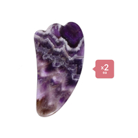 MissLady - Scraping Board Gua Sha Massage Tool (M-shaped) (2ea) Set - Purple