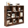10-Cube Bookshelf Freestanding Storage Organizer with 2 Anti-Tipping Kits-Brown