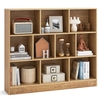 10-Cube Bookshelf Freestanding Storage Organizer with 2 Anti-Tipping Kits-Natural
