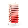 10 Drawers Mobile Storage Trolley with 4 Wheels for Beauty-Pink