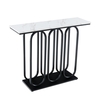 100 CM Faux Marble Entryway Table with Adjustable Foot Pads-Black