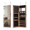 110 cm Jewelry Mirror Cabinet with Full-length Mirror and Interior Makeup Mirror-Rustic Brown