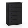 115cm Tall Wooden Storage Organizer Dresser with Metal Sliding Rails-Black