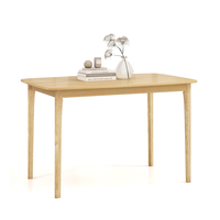 120 cm Wooden Dining Table with Rubber Wood Supporting Legs-Natural