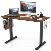 120 x 60cm Height Adjustable Standing Desk with 3 Memory Heights-Brown