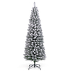 120/150/180 CM Snow Flocked Artificial Christmas Tree with 240/328/460 Branch Tips-1.8M