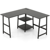 120cm L-Shaped Computer Desk Corner Study Writing Desk with Outlets-Black