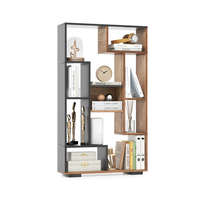 120cm Tall Bookshelf with Anti-tipping Kits for Home Office-Black & Brown