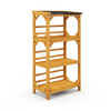 137CM 3-Tier Garden Plant Stand with Weatherproof Asphalt Roof-Natrual