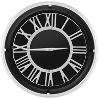 14/17.5 Inch Silent Wall Clock with Silver Frame-L