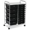 15 Drawer Rolling Storage Cart with 4 Wheels for Beauty Salon-Black
