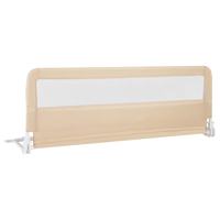 150CM Foldable Baby Bed Rail Guard with Washable Cover and Safety Strap-Beige