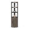 180cm Tall Corner Bookshelf with 5-position Adjustable Shelf and Door-Grey