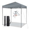 198 x 198 cm Outdoor Pop-up Canopy with Adjustable Heights-Grey