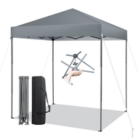 198 x 198 cm Outdoor Pop-up Canopy with Adjustable Heights-Grey