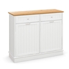 2-Door Kitchen Tilt Out Trash Bin Cabinet with 2 Pull-out Drawers-White